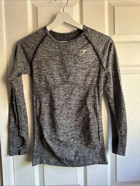 Gymshark Heather Gray Seamless Long Sleeve Fitness Top